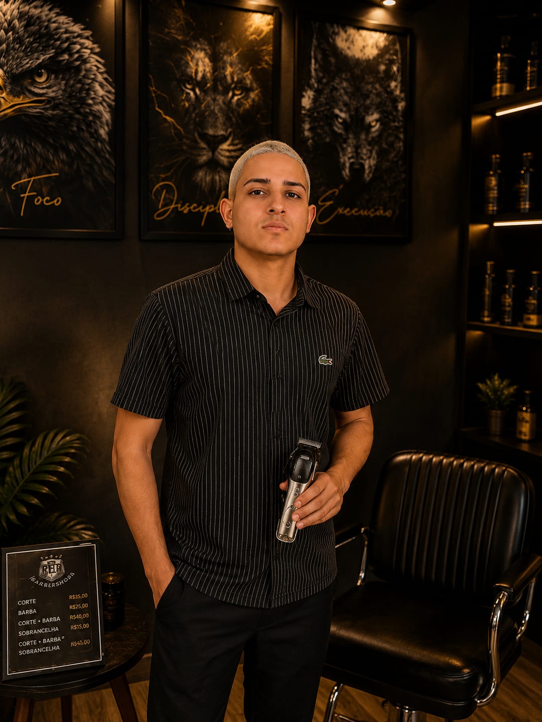 Wallace Gomes, barbeiro especialista em Cortes Masculinos & Estilo